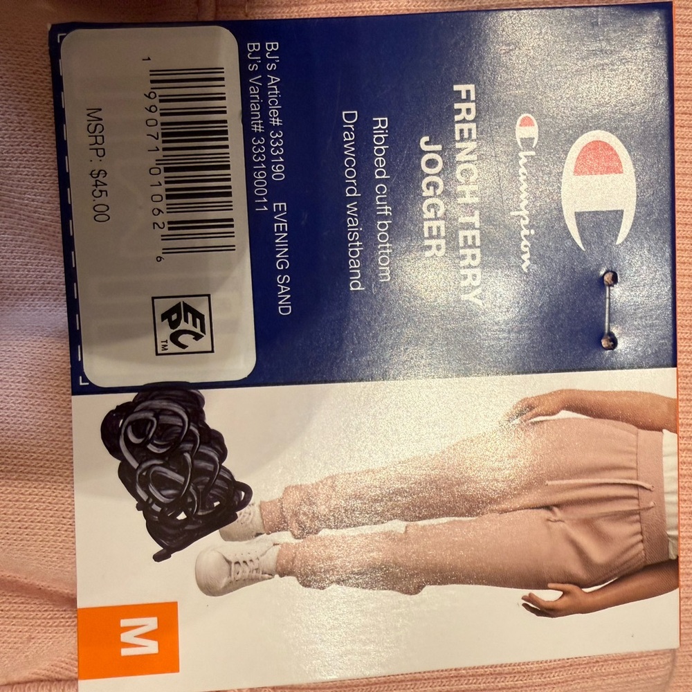Champion Pink Drawstring Joggers with Cuffed Ankles - Picture 2 of 7